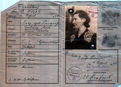 Picture of KENNKARTE #19 - DEUTSCHES REICH -MIERSDORF (issued 04 April 1945)