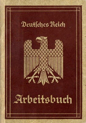 Picture of NAZI GERMANY:  ARBEITSBUCH ISSUED IN LÜBECK  (Bieber, Emma - 1936)