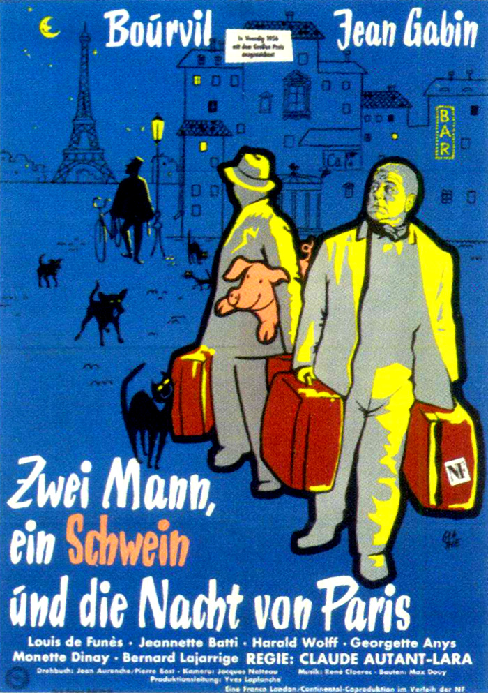Zwei mann, ein schwein und die nacht von paris (1956) .